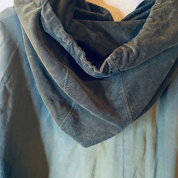 Oversized sweatshirt hoodie dress printed green - Picture 7 of 8